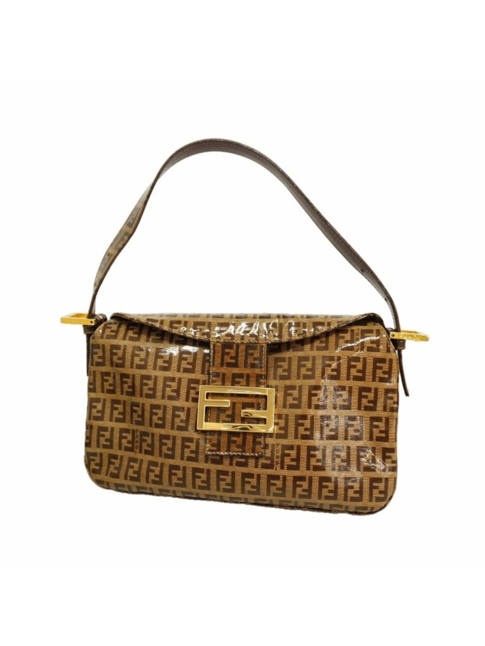 Fendi Handbag Zucchino Brown Gold